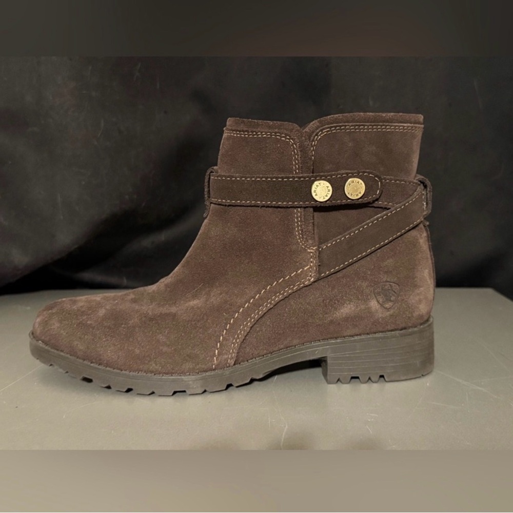 NWOT Ariat Waterproof Charlie Bootie in Chocolate Suede size 9.5 - Picture 4 of 13
